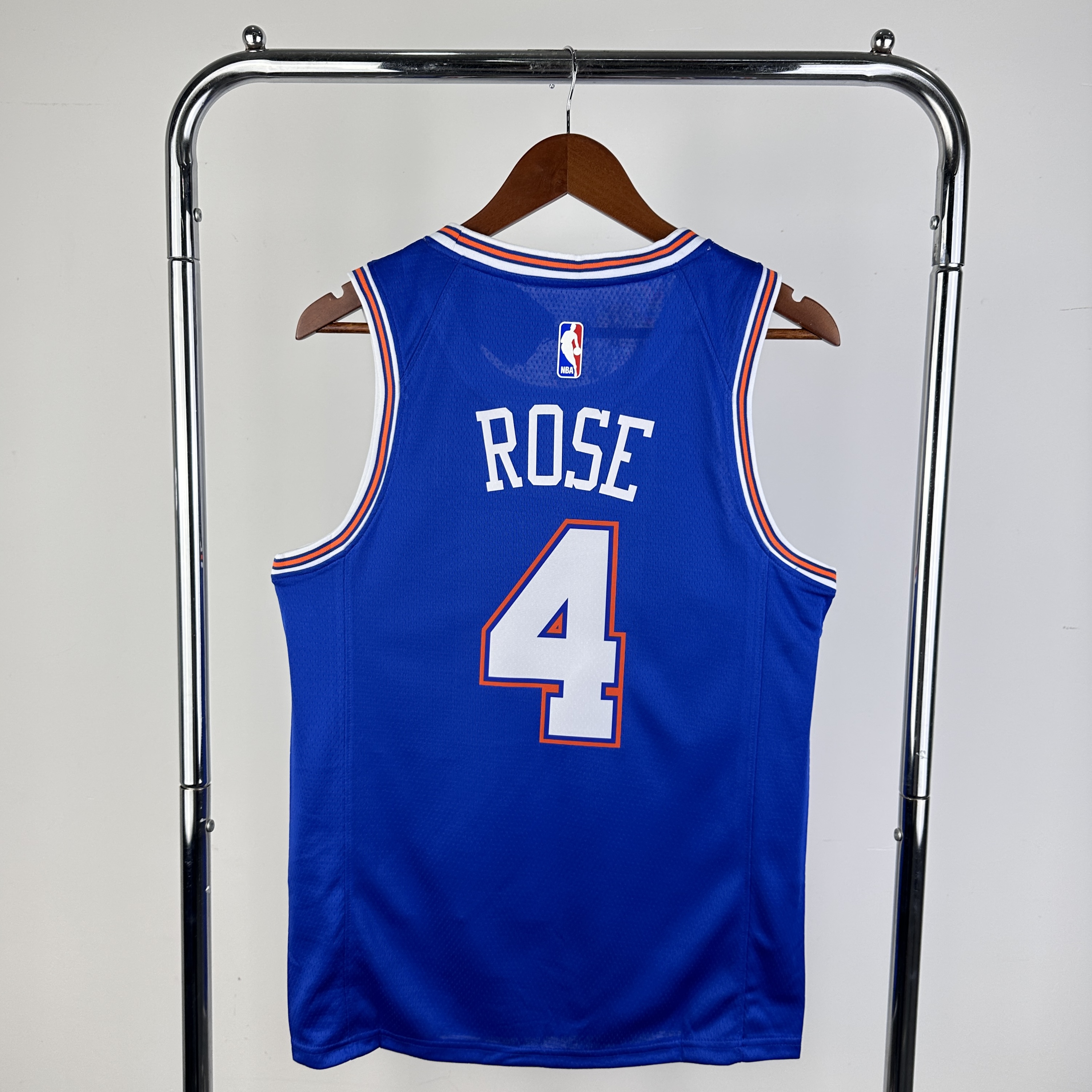 Men New York Knicks #4 Rose Blue Season 2024 NBA Jersey->new york knicks->NBA Jersey